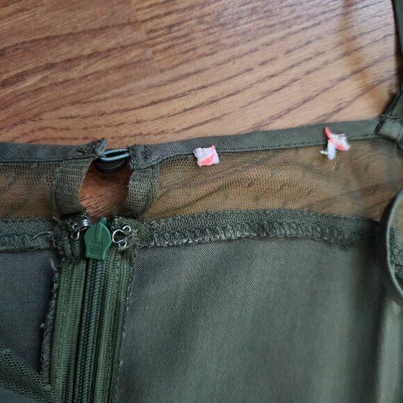 Fresh Rosemary Olive Green Midi Sundress Dress, M - Picture 7 of 9